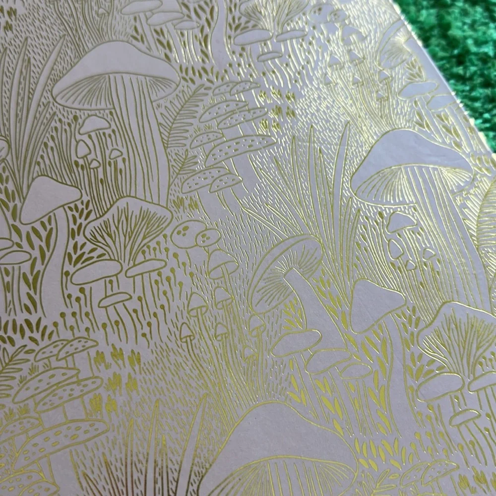 NWT Papyrus Metallic Mushrooms Padfolio with Clipboard, Legal Pad & Pocket